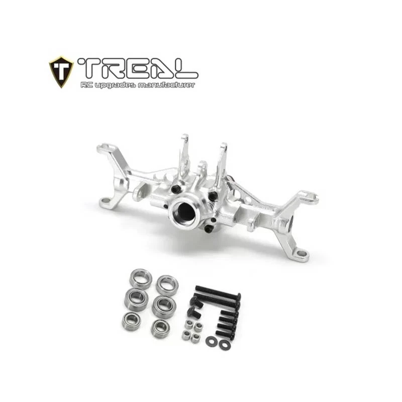Treal Alu 7075 Front Axle Housing - Caster Blocks (C-Hubs) For Traxxas 1/18 TRX-4M Defender Bronco (Silver) - Image 2