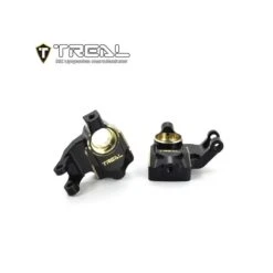 Treal UTB18 Capra Brass Front Steering Knuckles Inner Portal Covers Set Heavy Weight Upgrades (Black)
