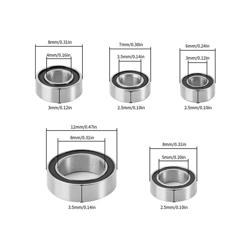 INJORA Sealed Steel Bearing Kit For 1/18 TRX4M - 22PCS - Image 2