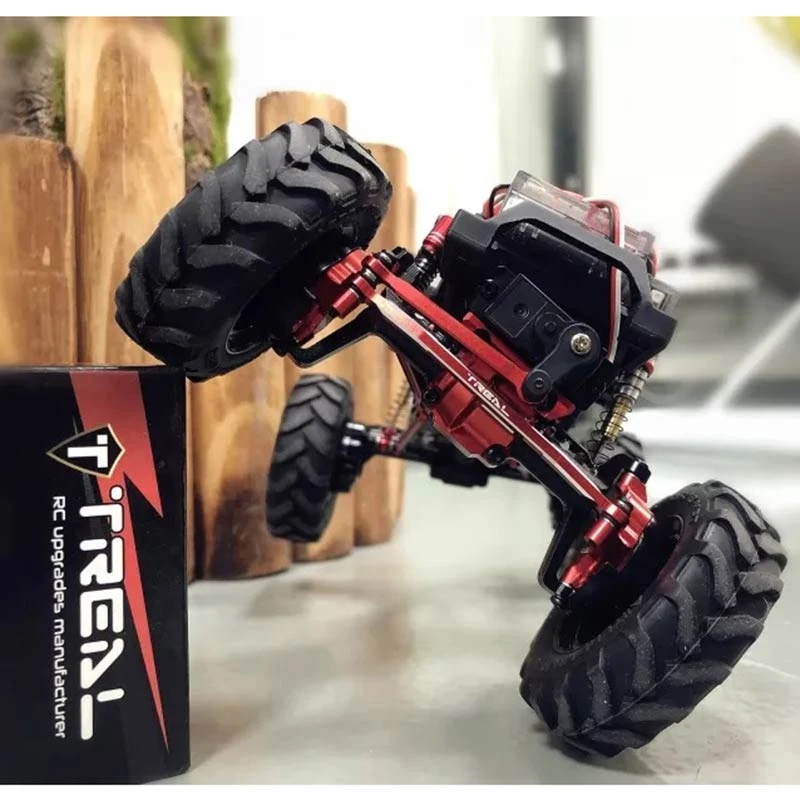 Treal Alu 7075 Front Portal Axle Housing For FMS FCX24 1:24 Crawler (Black) - Image 2