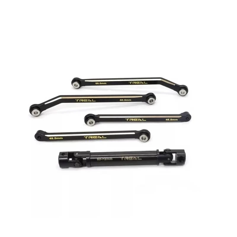 Treal Brass Extended Rear Suspension Links Kit (+12mm) & Rear Center Drive Shaft Stretch Kit For FMS FCX24