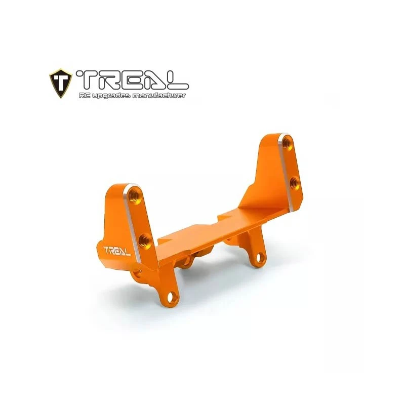 Treal UTB18 Capra Front Servo Mount CNC Machined Aluminum 7075 Upgrades (Orange)