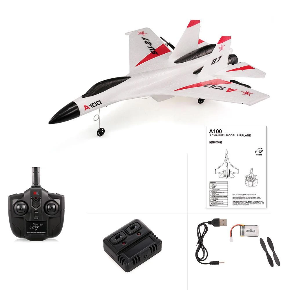 XK A100-SU27 340mm Wingspan 2.4G 3CH 3D/6G System 6-Axis Gyro RC Airplane RTF - Image 6