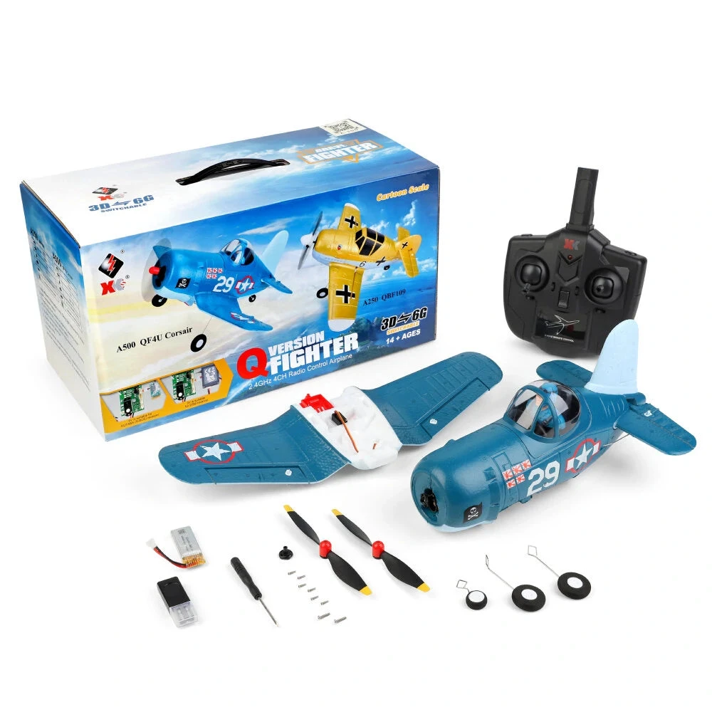 XK A500 F4U Fighter 350mm Wingspan 2.4GHz 4CH 3D/6G Mode Switchable 6-Axis Gyro RC Airplane RTF - Image 7