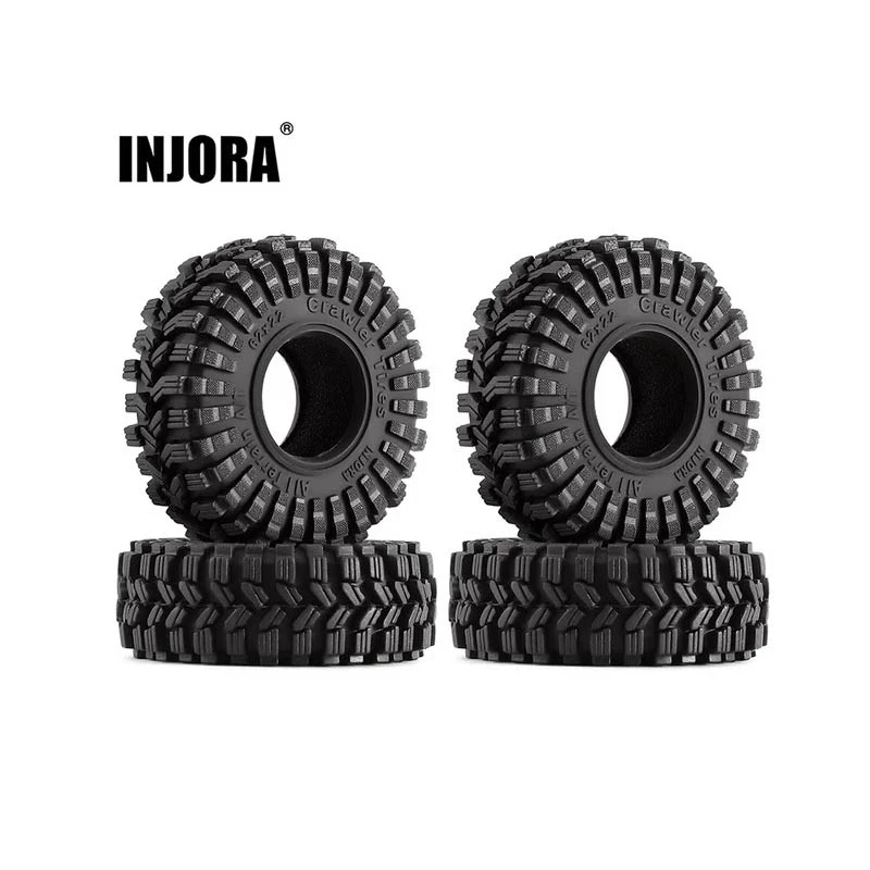 INJORA 1.0" 62*22mm Super Soft Sticky All Terrain Tires For 1/18 1/24 RC Crawlers (4)