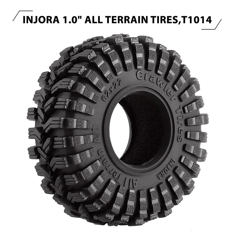 INJORA 1.0" 62*22mm Super Soft Sticky All Terrain Tires For 1/18 1/24 RC Crawlers (4) - Image 4