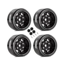 INJORA 1.0" 6-Spoke CNC Aluminum Beadlock Wheel Rim For 1/24 RC Crawlers (4)