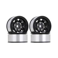 INJORA 1.55" Metal Beadlock Wheel Rims For 1/10 RC Crawler Car (Black)