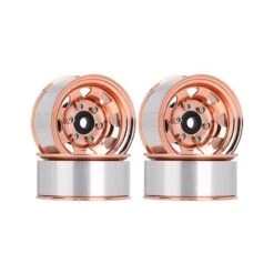 INJORA 1.55" Metal Beadlock Wheel Rims For 1/10 RC Crawler Car (Gold)