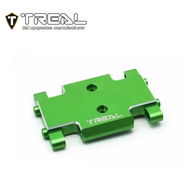 TREAL Aluminum 7075 Center Skid Plate CNC Machined Upgrdes Compatible With 1/24 Axial AX24 (GREEN)
