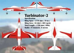 Boomerang Turbinator 2 Red And White - NO Retracts/ NO Fuel Tank
