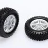 CKQ0601 Scale Tires Set W/5 Spoke Wheel (silver) Pair