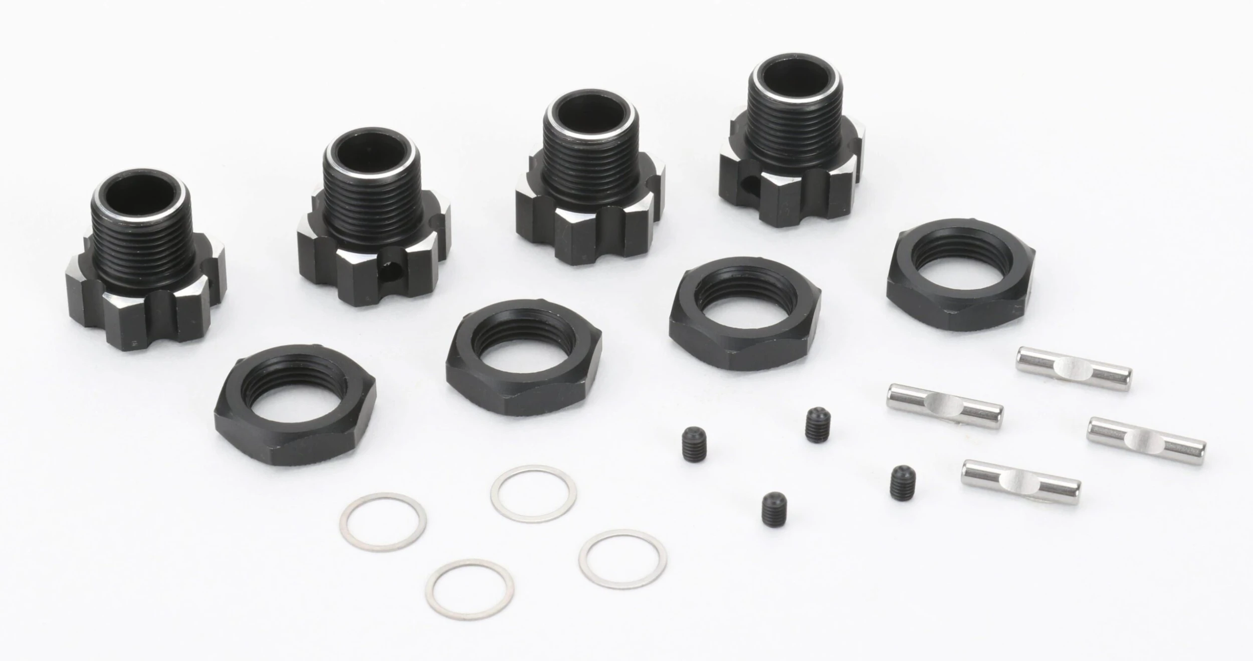 CKR0203 Aluminum 17mm Wheel Hex Drive (w/nuts, Pins) 4pcs KAOS