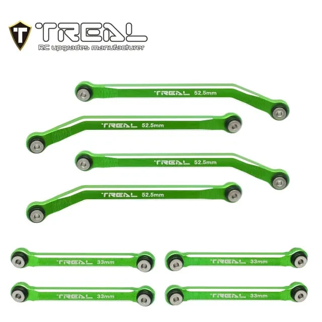 TREAL AX24 High Clearance Links (8P) CNC Machined Aluminum 7075 Compatible With Axial 1/24 AX24 XC-1 (GREEN)