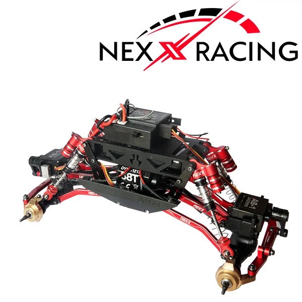 Nexx Racing High Clearance Aluminum Chassis Links Set For Axial AX24 - RED - Image 3