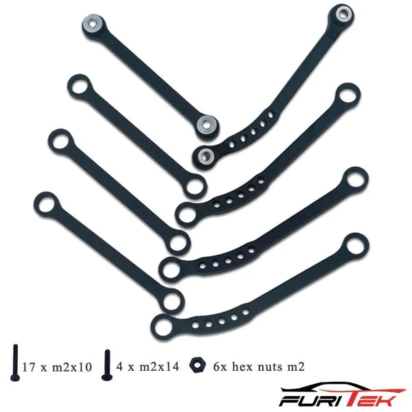 FURITEK Aluminum HIGH CLEARANCE Links Set For FCX24 - BLACK - Image 2