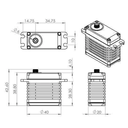 MKS HBL550 X5 Digital Brushless Ultra Speed/Torque High Voltage Servo - Image 2