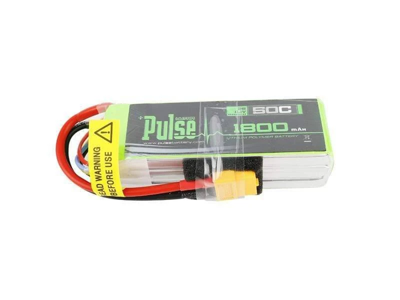Pulse 1800mah 50C 11.1V 3S Lipo Battery - XT60 Connector