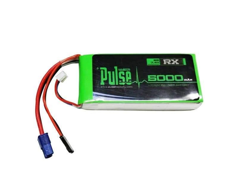 PULSE 5000mAh 15C 7.4V 2S Receiver LiPo Battery For Airplane - EC3 Connector