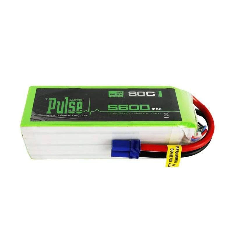 PULSE 5600mah 80C 22.2V 6S LiPo Battery - EC5 Connector - Image 2