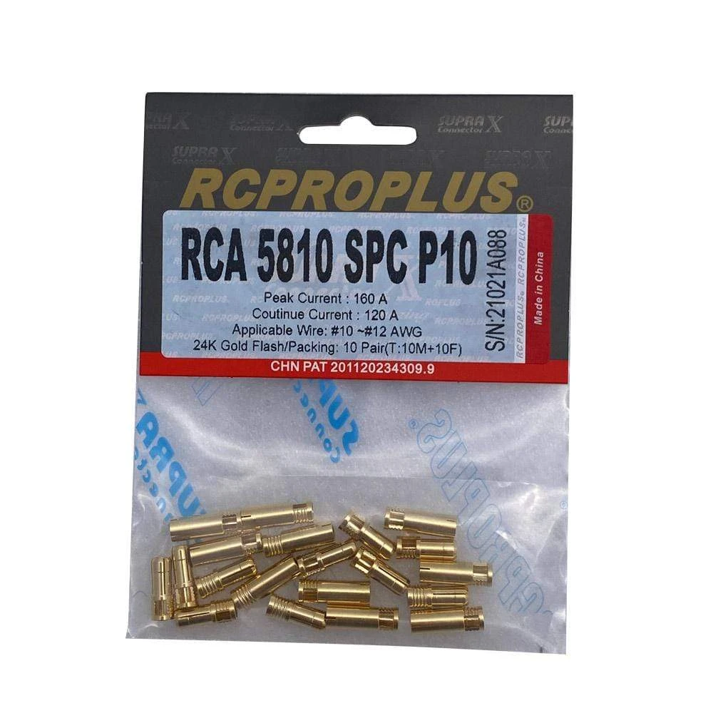 RCPROPLUS 5mm Bullet Connector - 10 Sets (10-12AWG)