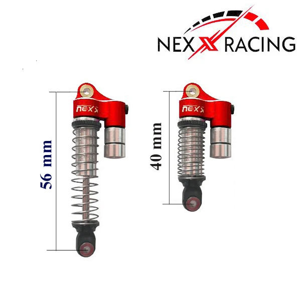 Nexx Racing Reservoir Shock (4 Pcs) For 1/18 TRX-4M - RED - Image 2