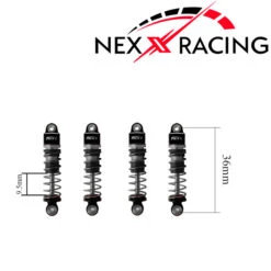 Nexx Racing Oil Shock (4 Pcs) For 1/24 SCX24 - BLACK