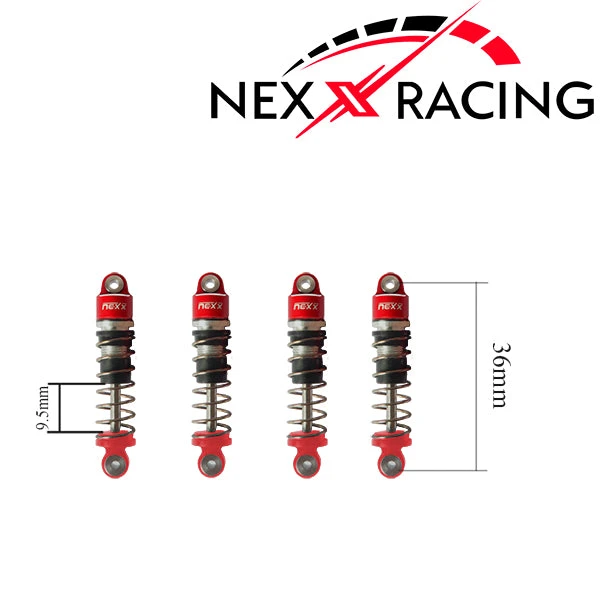 Nexx Racing Oil Shock (4 Pcs) For 1/24 SCX24 - RED