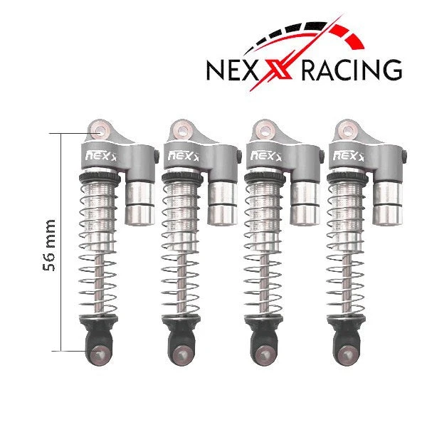 Nexx Racing Reservoir Shock (4 Pcs) For 1/18 TRX-4M - GUN METAL