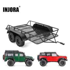INJORA Metal Hitch Mount Trailer For 1/18 RC Crawler TRX4M
